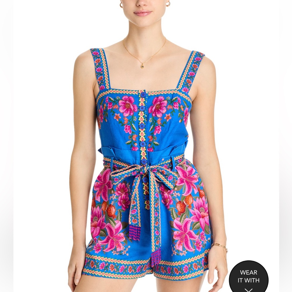 FARM Rio Summer Fruit Scarf Romper - Picture 1 of 8